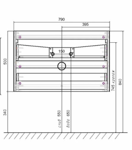 Тумба подвесная Vincea Vico 800 Beton VMC-2V800BT