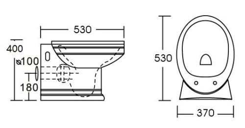 Унитаз приставной Ceramalux 4287