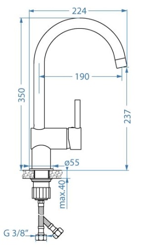 Смеситель для кухни Alveus SAVANNAH G81 CONCRETE 1150920