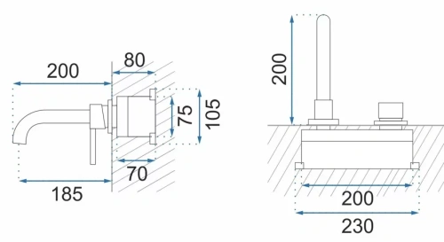 Смеситель для умывальника Rea Lungo long gold matt B4109