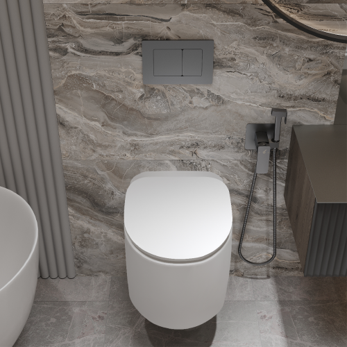 Комплект Oliveeka инсталляция OL-MQ-003 с унитазом OL-G27 и кнопкой OL-E12-BGM