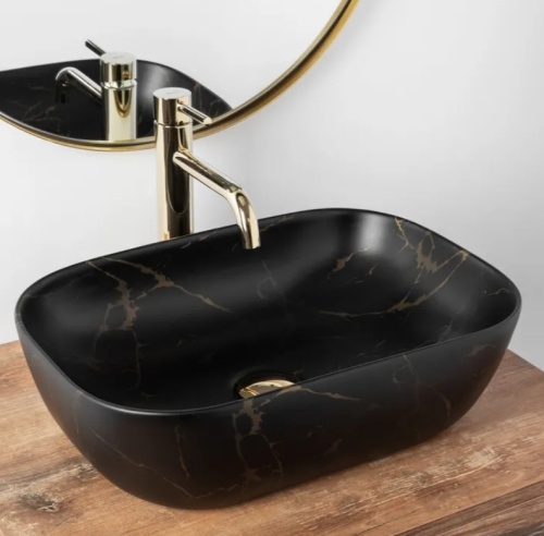 Умывальник Rea Belinda Black Marble matt U8908