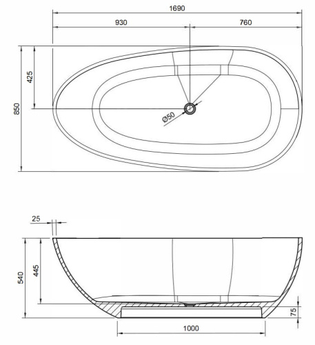 Ванна Knief Egg Shape Marine blue 70002XXX