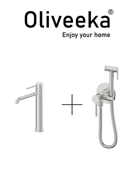 Гигиенический душ со смесителем Oliveeka OL-829902+88239017-BN, никель матовый