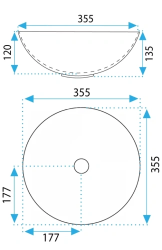 Умывальник Rea Stella Black Marble Brush U9086