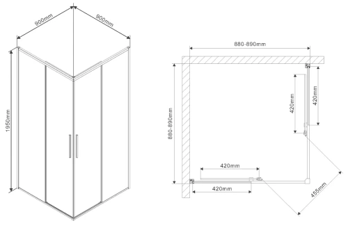 Душевой уголок Vincea Slim VSS-2SL900CLB