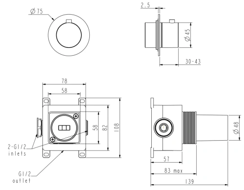 Запорный вентиль Nemo NM-2361BN brush nickel