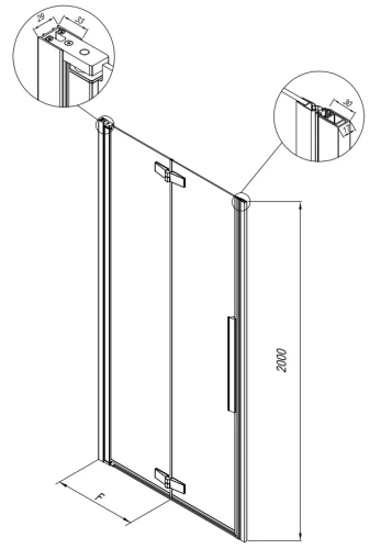 Душевая дверь Kolpa-San Polaris Fold N 80-L black transparent 516390