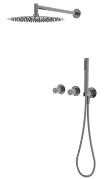 Душевой комплект Vincea Aura VSFW-6AU1GM встраиваемый, 2 режима, вороненая сталь