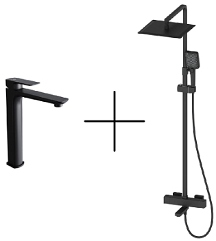 Душевая стойка со смесителем Oliveeka OL-739901+239003-MB