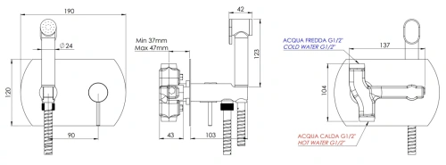 Гигиенический душ Remer Minimal N60W, хром