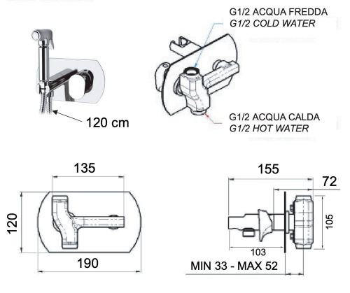 Гигиенический душ Remer Infinity I60