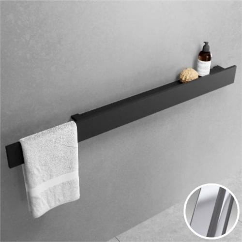 Полка с полотенцедержателем 120 см Novellini Frame R90AKFMMA3120-B