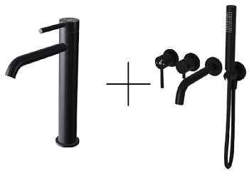 Душевая система для ванны со смесителем Oliveeka OL-889017+88239017-MB