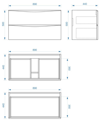Тумба подвесная Vela Бриз 90П под Classica TU27056