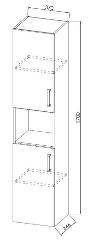 Пенал подвесной Kolpa-san Evelin E 1702 37 Gray oak 574080
