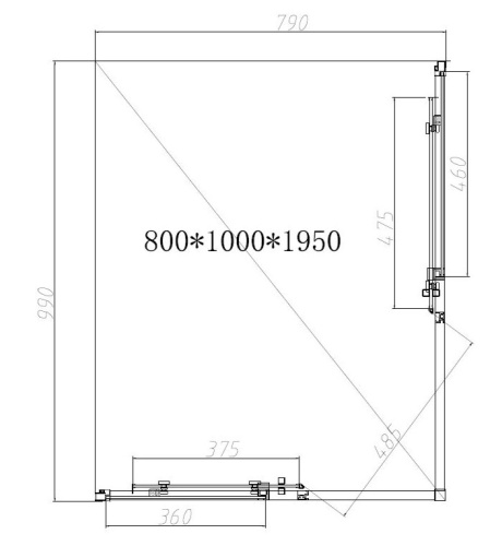 Душевой уголок Vincea Slim-N VSS-4SN8010CLBN