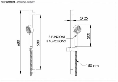 Душевой гарнитур Remer 315R319MO