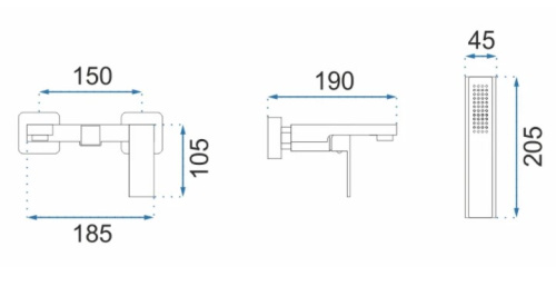 Смеситель для ванны Rea Fenix Chrom B8880