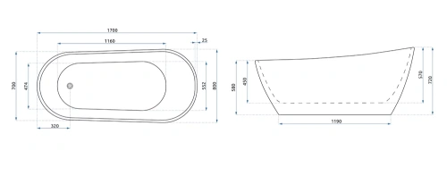 Ванна акриловая Rea Cori 170 W3001