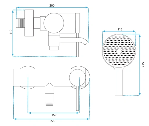 Смеситель для ванны Rea Clif gold matt B4242
