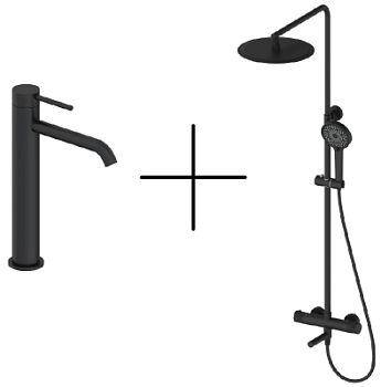 Душевая стойка со смесителем Oliveeka OL-739902+88239017-MB