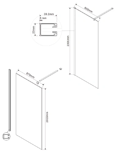 Душевая стенка Vincea Walk-In VSW-1H900GFGM