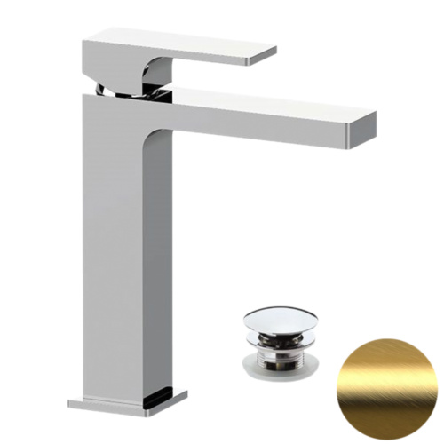 Смеситель для раковины Remer Absolute AU10ACCBG, золото брашированное