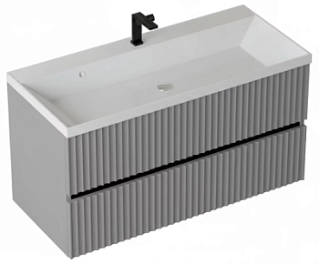 Тумба подвесная Vela Волна 80П под Classica (серый мат) черный гола TU2273