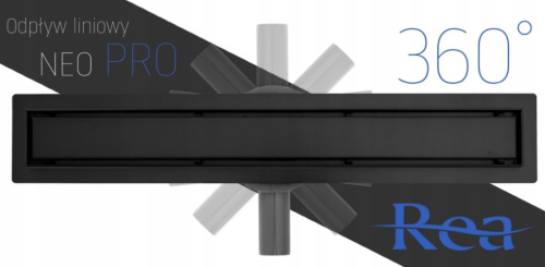 Трап для душа Rea Neo&Pure 600 N Pro Black G8905