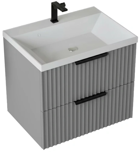 Тумба подвесная Vela Волна 70П под Classica (серый мат) черный хекси TU8853