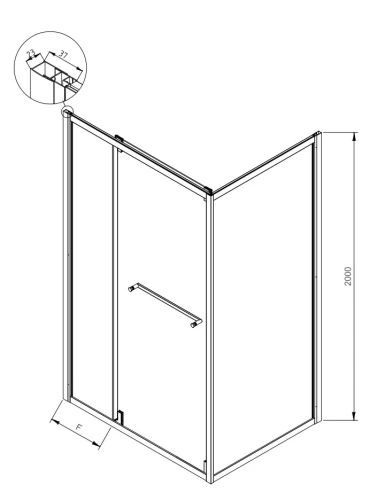 Душевой уголок Kolpa-San STELLAR DW 120*90-UNI B/1 black transparent