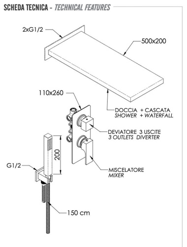 Душевая система Remer Absolute AU93S02SSCA