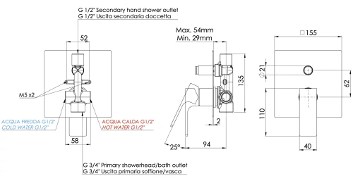 Смеситель для душа Mariani Rebel B00173RE
