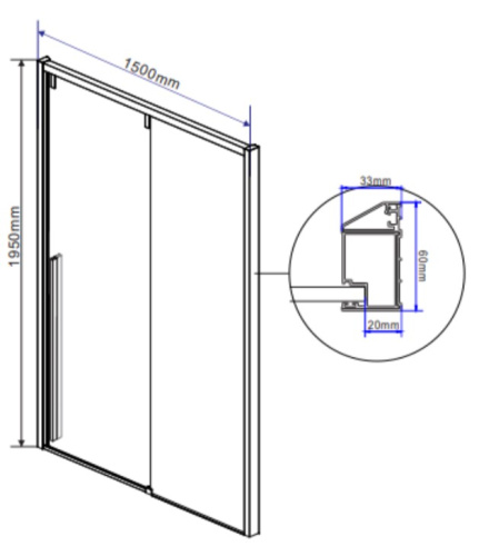 Душевая дверь Vincea Lugano VDS-1L150CL-1