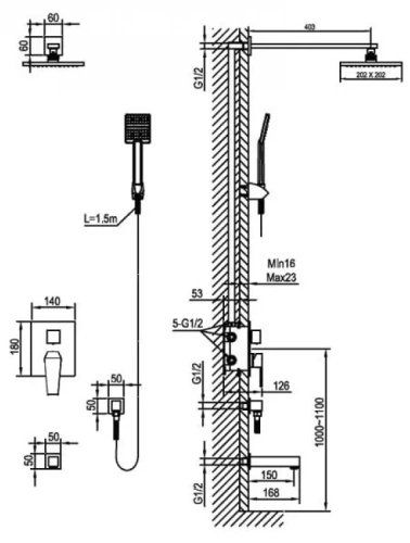 Душевая система Ahti Vaasa VA405318