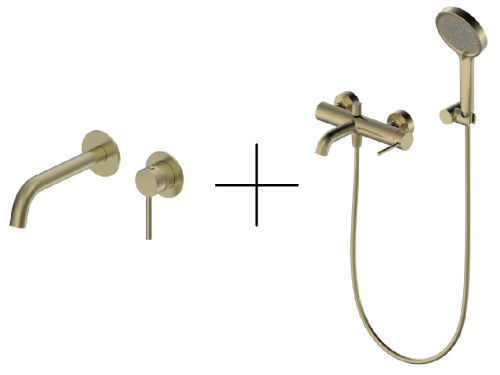 Душевая система для ванны со смесителем Oliveeka OL-639017+88869017-BG