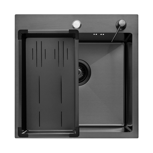 Комплект Arfeka Eco AR мойка 500*500, коландер G, дозатор black