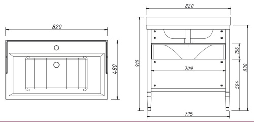 Тумба напольная Caprigo Albion 80 10315-B036