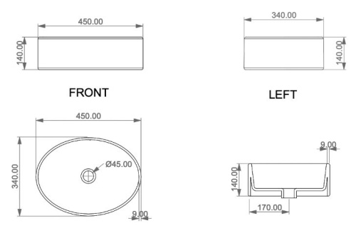 Умывальник GSG Ceramic Design Like LKLAVFSBF45016