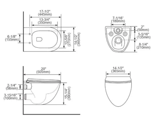 Унитаз подвесной Ceramalux TR-0199ZK