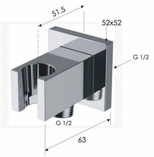 Держатель ручного душа с подключением Remer 337Q