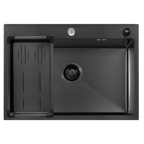 Комплект Arfeka Eco AR мойка 700*500, коландер G, дозатор black