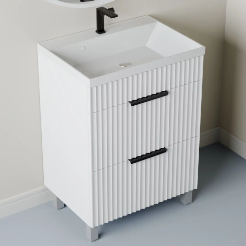 Тумба напольная Vela Волна 60Н под Classica (белый мат) черный хекса TU9258