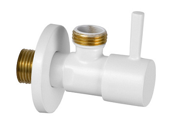 Запорный вентиль 1/2*1/2 Remer 128L1212BO, белый матовый