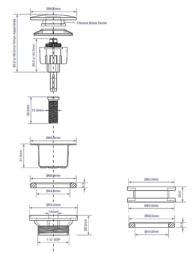 Донный клапан McAlpine CWP60-CB