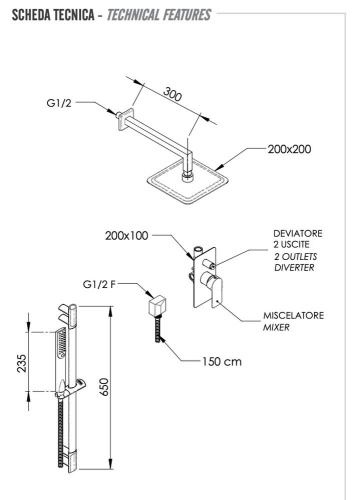 Душевая система Remer Infinity I09S01UFD20