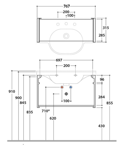 Структура для раковины Globo Mode ME002SAR