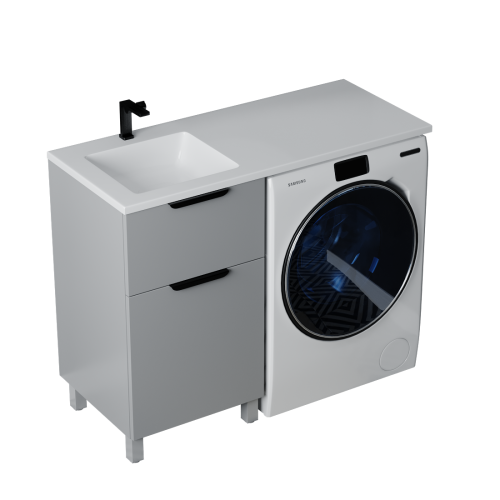 Тумба напольная Vela Каскад Хекси 48Н под Kamilla 110 (серый мат) TU252461