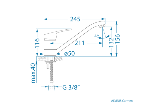 Смеситель для кухни Alveus CARMEN CHR C40 1150798